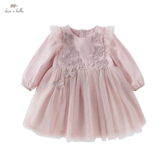 Dave&Bella Baby Girls Spring Floral Mesh Princess Dress