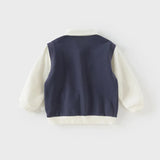 Dave&Bella Toddler Boys Navy Blue Fake Two Pieces Knit Pullover Polos