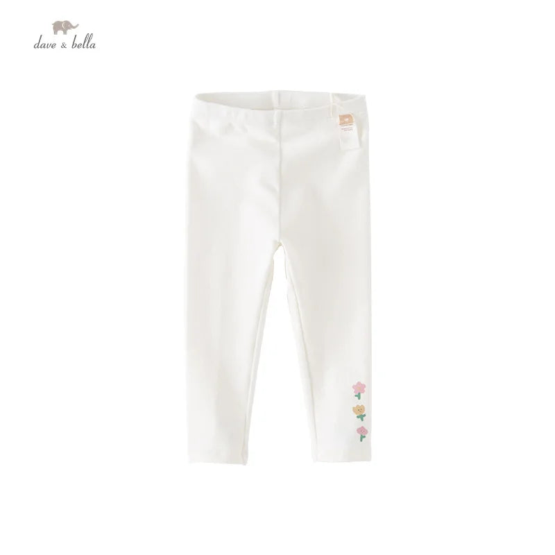 Dave&Bella Kids Girls Spring Casual Outdoor White Trousers