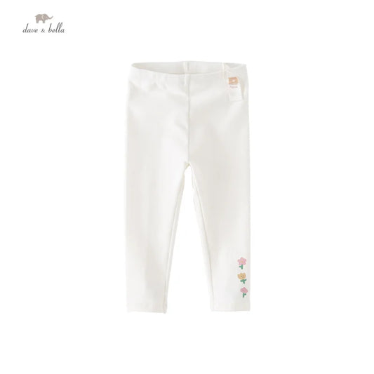 Dave&Bella Kids Girls Spring Casual Outdoor White Trousers