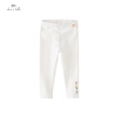 Dave&Bella Kids Girls Spring Casual Outdoor White Trousers