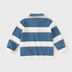 Dave & Bella Kids Cotton Polo Shirt – Long Sleeve Striped Tee