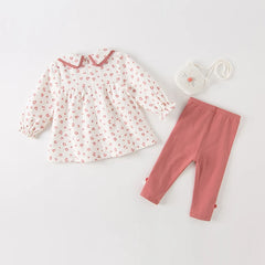 Dave&Bella Baby Girls Spring Summer Pink Leopard Print Blouse Pants Suits