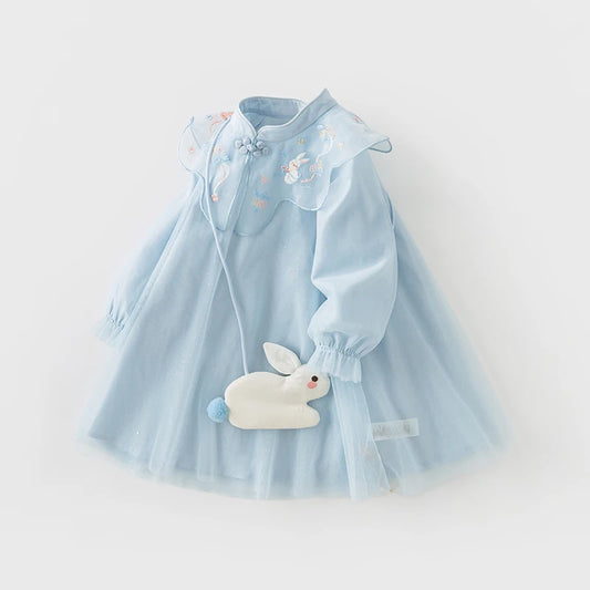 Dave&Bella Children Girls Spring Sweet Mesh Princess Dress