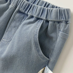 Dave&Bella Children Girls Spring Casual Embroidery Sweet Flared Jeans