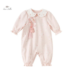 Dave&Bella  Baby Girl Newborn Casual Cotton Floral Romper Jumpsuit