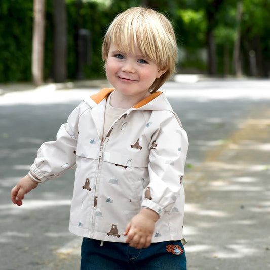 Dave&Bella Spring Boys Windbreaker Waterproof Hooded Top Coat Jacket