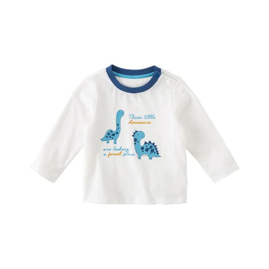 Dave&Bella Baby Boys Spring Dinosaur Cartoon Print Cotton T Shirts