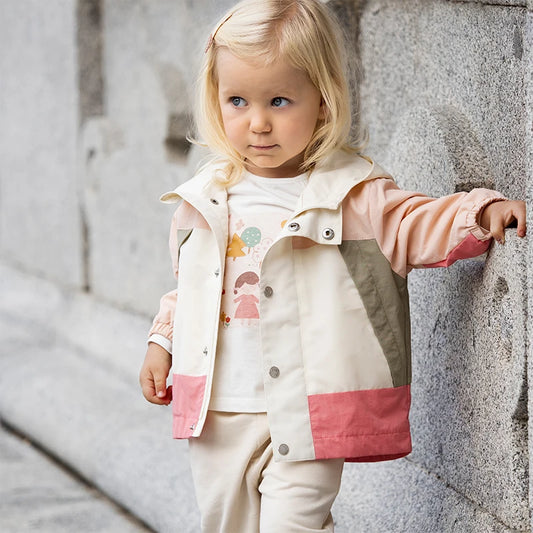 Dave&Bella Children Spring Autumn Zipper Hoodie Outwear