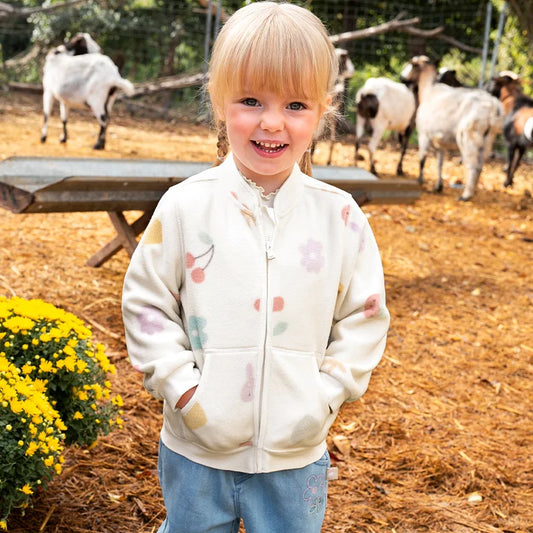 Dave&Bella Children Girls Spring Outerwear Cute Print Tops White