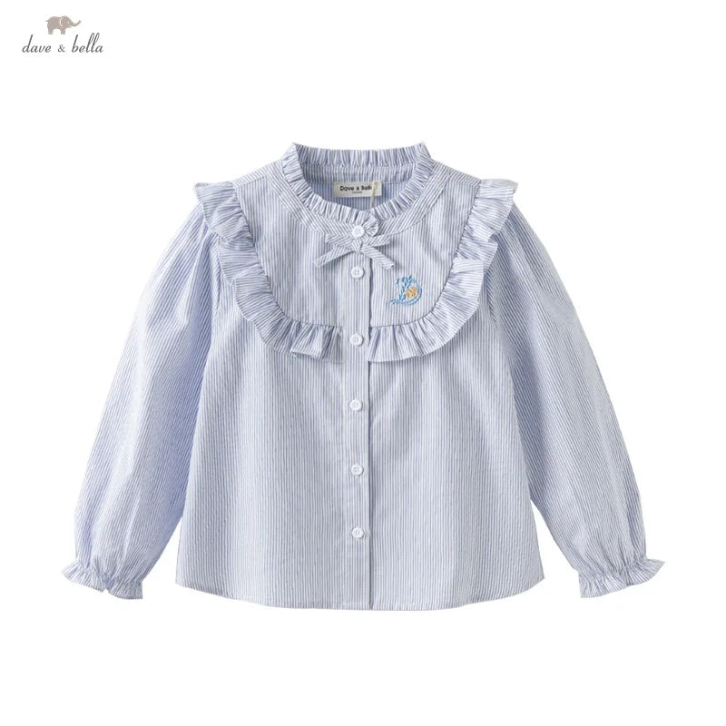 Dave&Bella Bbay Girls Spring Cotton Striped Gentle Blouse Top Shirt