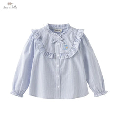 Dave&Bella Bbay Girls Spring Cotton Striped Gentle Blouse Top Shirt
