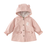 Dave&Bella Toddler Girls Sweet Pink/Yellow Outwear Hooded Coats