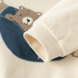 Dave&Bella Toddler Boys Cartoon Bear Print Casual Top Pant Suits
