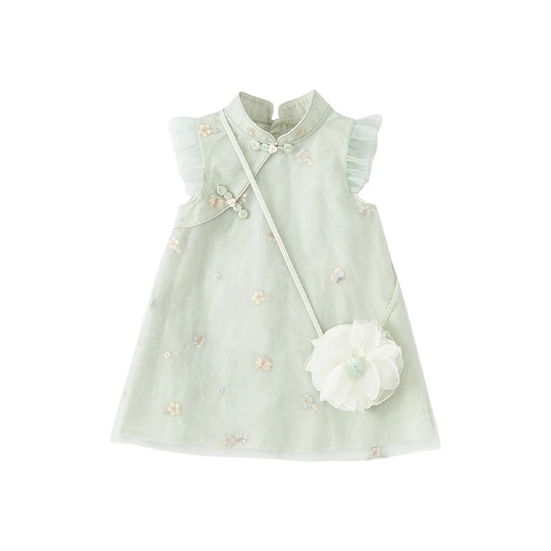 Dave & Bella Summer Girl's Floral Dress with Mini Bag