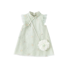 Dave & Bella Summer Girl's Floral Dress with Mini Bag