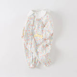 Dave&Bella Baby Girls Sweet Cotton Floral Print Rompers Jumpsuit