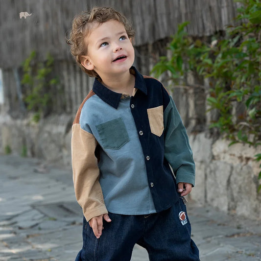 Dave&Bella Baby Boy Casual Spring Autumn Cotton Jacket Shirt