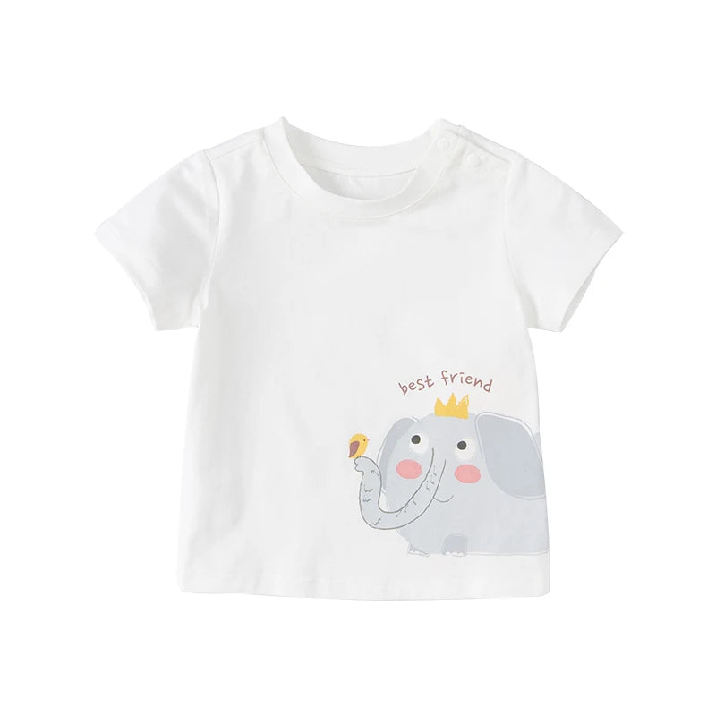 Dave & Bella Summer Kids Cartoon Print T-Shirt
