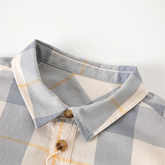 Dave&Bella Baby Boys Spring Pure Cotton Casual Plaid Top