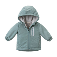 Dave&Bella Toddler/Kids Unisex Outdoor Multicolor Hooded Coat — Windproof & Insulated