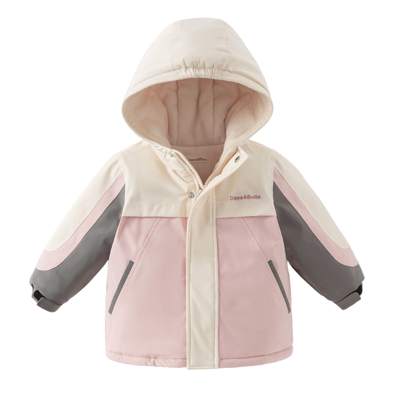 Dave&Bella Unisex Kids/Toddler Casual Hooded Jacket — Windproof & Fleece-Lined