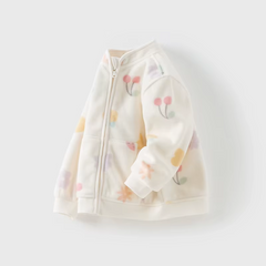 Dave&Bella Children Girls Spring Outerwear Cute Print Tops White