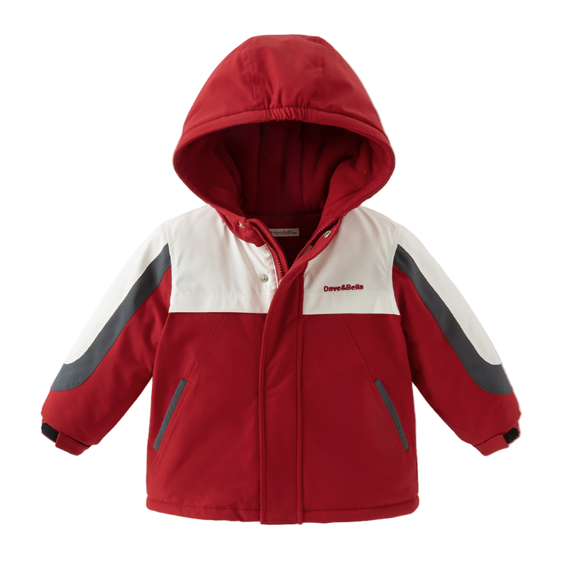 Dave&Bella Unisex Kids/Toddler Casual Hooded Jacket — Windproof & Fleece-Lined