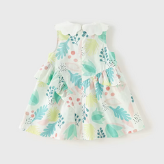 Dave&Bella Baby Girls Summer leaf Print Sleeveless Sweet Dress