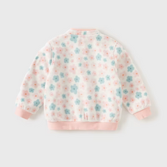 Dave&Bella Baby Girls Spring Fleece Floral Print Coat Tops